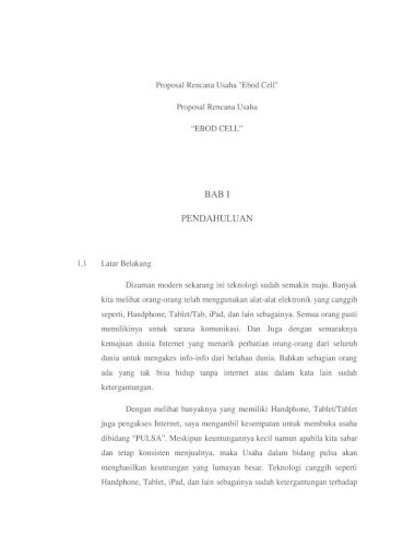 Bisnis Plan Pulsa Bisnis Plan Pulsa